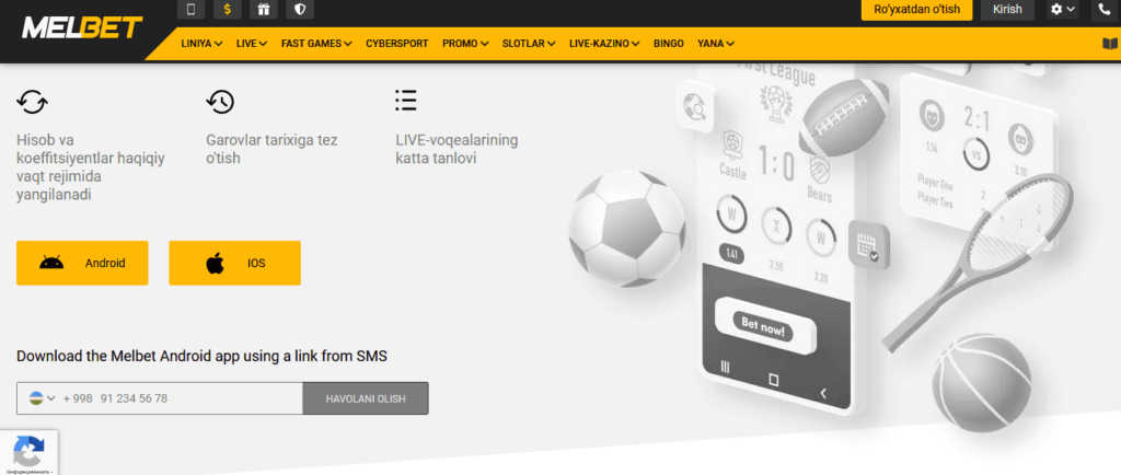 Melbet UZ ni Androidga ko‘chirib olish
